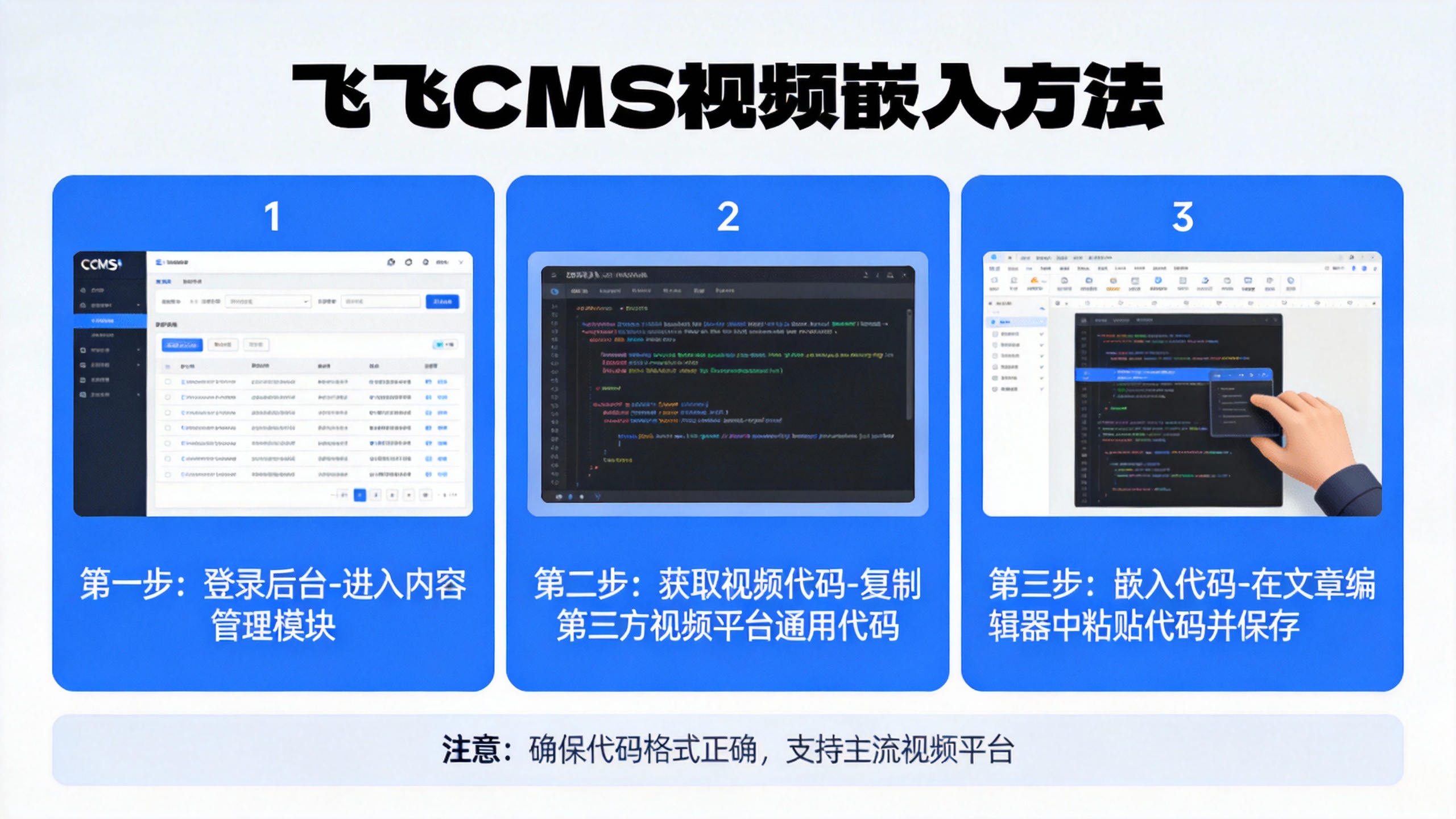 飞飞CMS视频嵌入方法